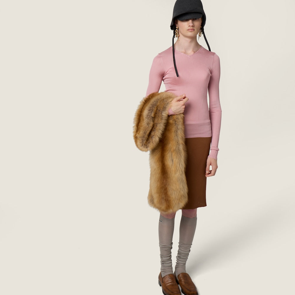 Miu Miu hedvábné sukně střední délky