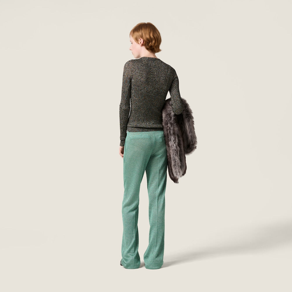 Miu Miu Lurex svetr s výstřihem do V