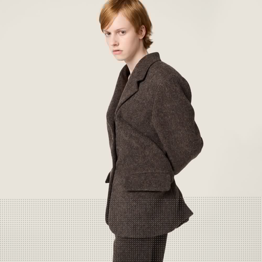 Miu Miu jednorozepínací lehké sako ze shetlandské vlny