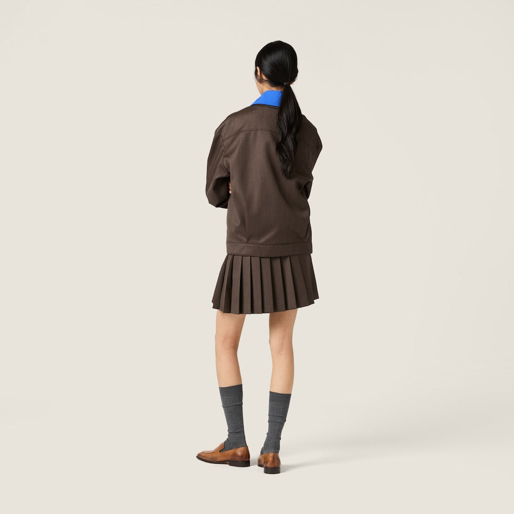 Miu Miu plisovaná minisukně z látky Cover