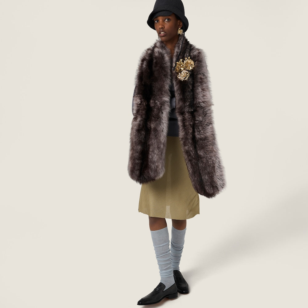 Miu Miu hedvábné midi sukně