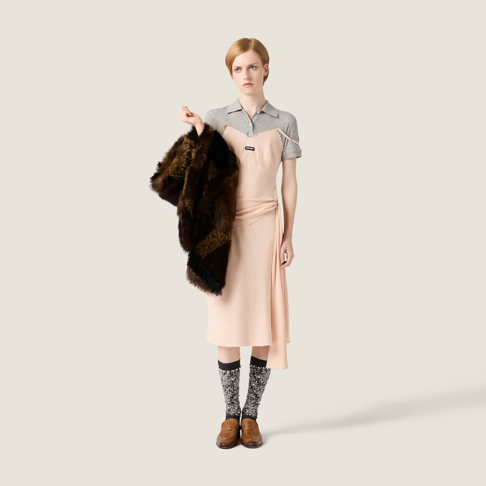 Miu Miu Marocain krepové šaty