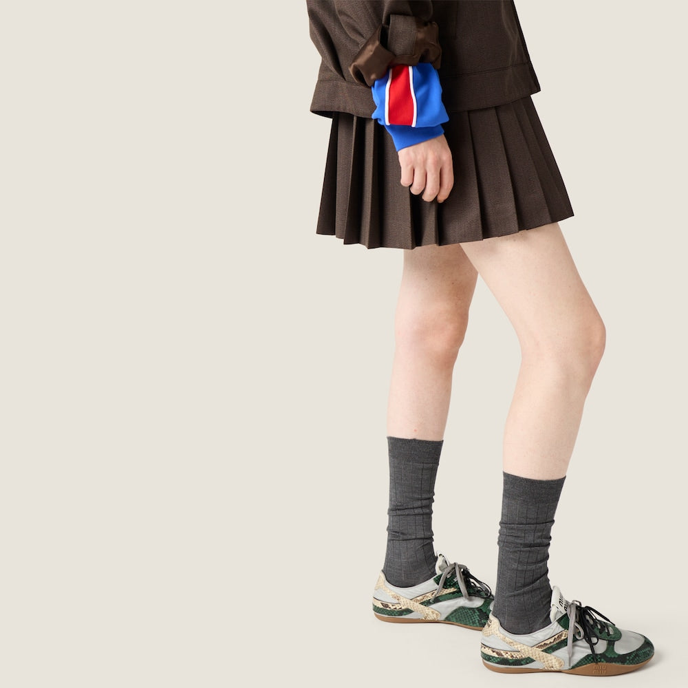 Miu Miu plisovaná minisukně z látky Cover