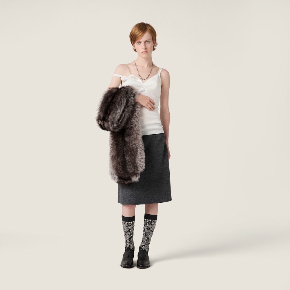 Miu Miu Bavlněný pletený top