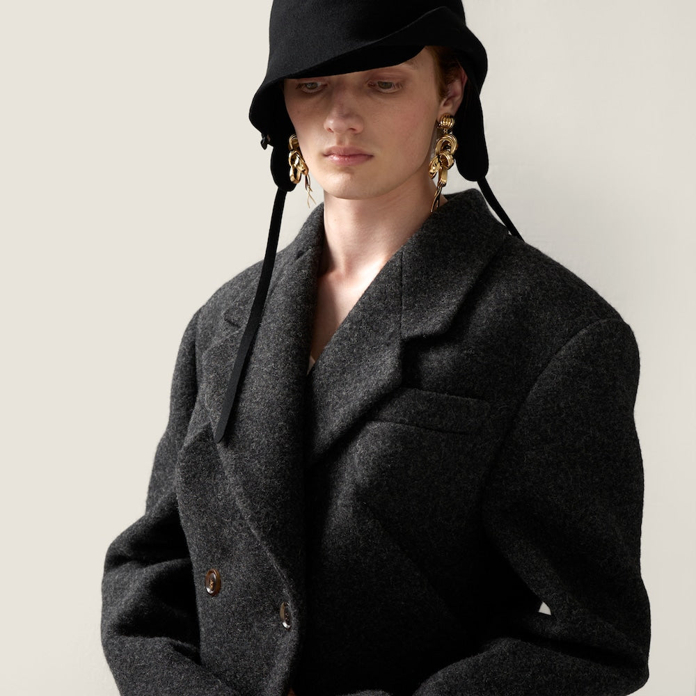 Miu Miu kabát z shetlandské vlny s dvojitým zapínáním