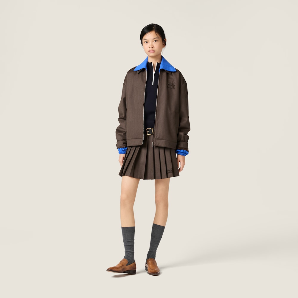 Miu Miu plisovaná minisukně z látky Cover