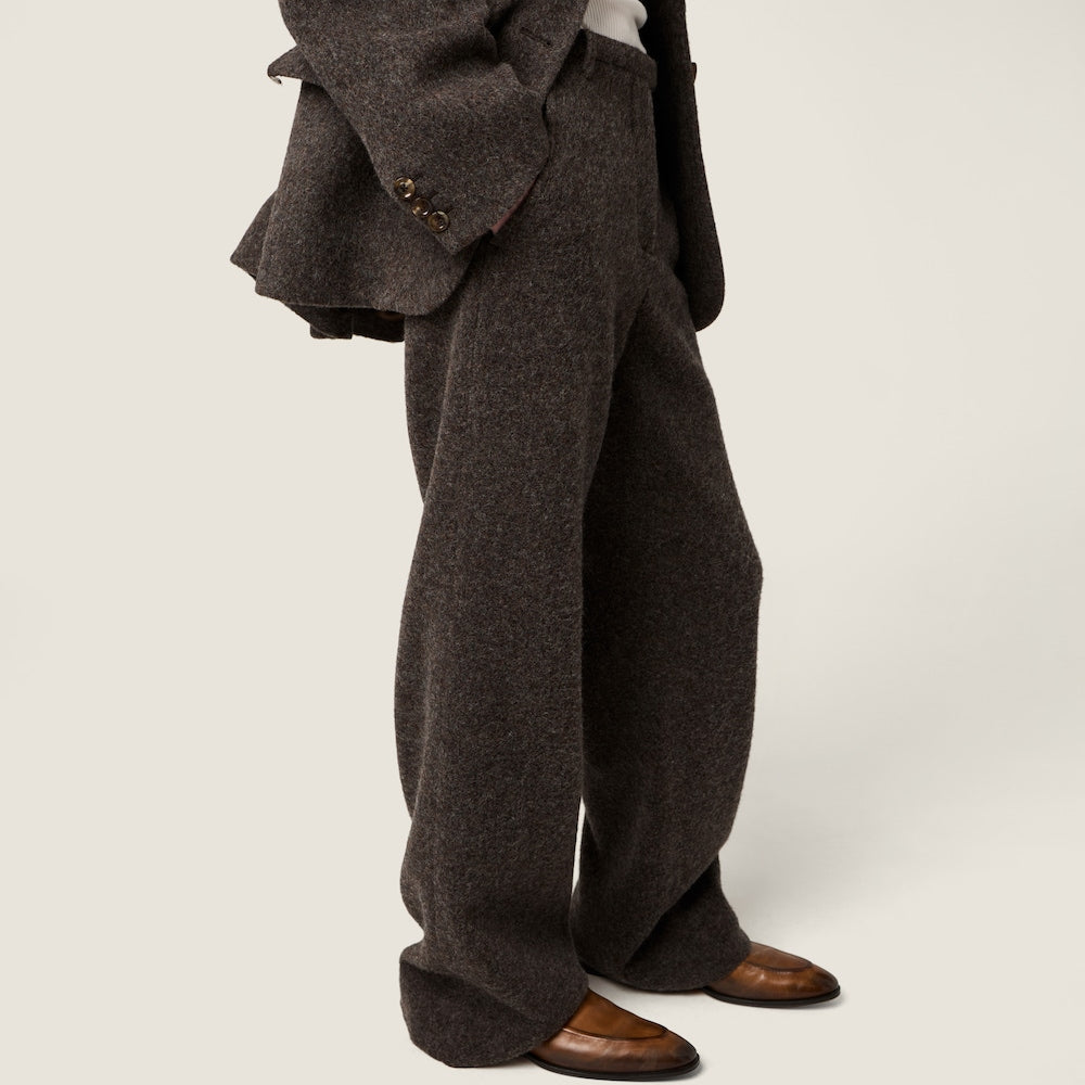 Miu Miu Light Shetland vlněné kalhoty