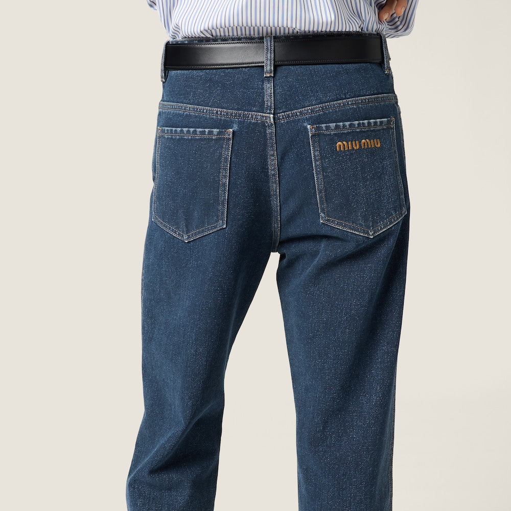 Miu Miu flockované riflové džíny