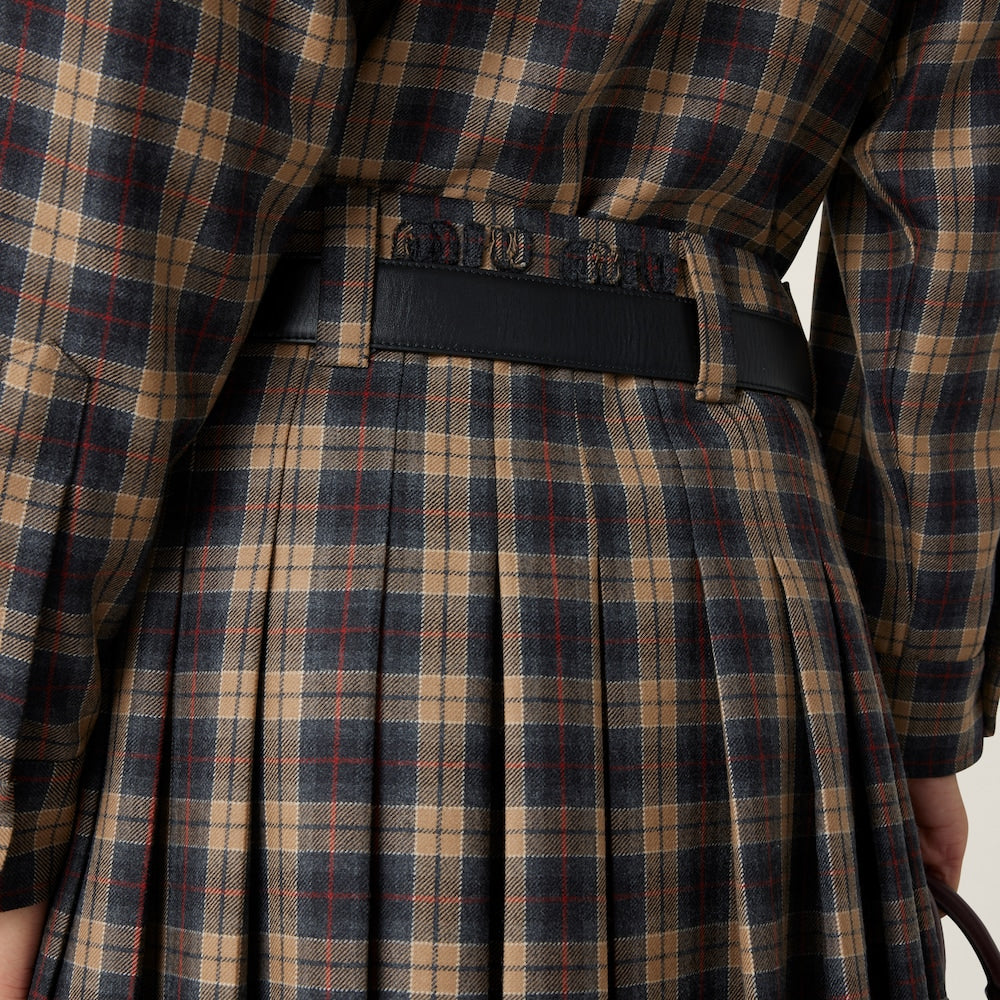 Miu Miu plisovaná tartanová minisukně