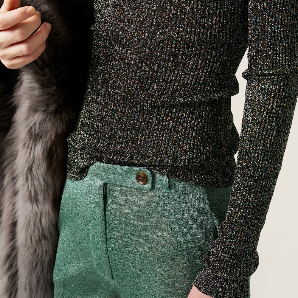 Miu Miu Lurex svetr s výstřihem do V