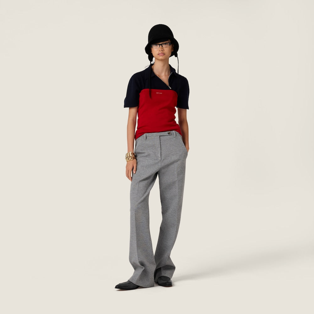 Miu Miu bavlněný pletený top bez ramínek