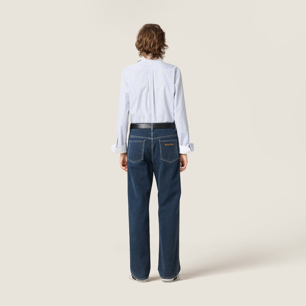 Miu Miu flockované riflové džíny