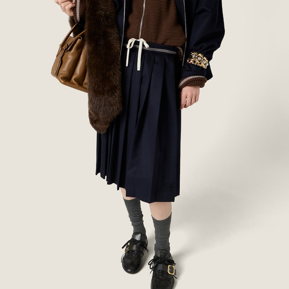 Miu Miu velurová midi-sukně