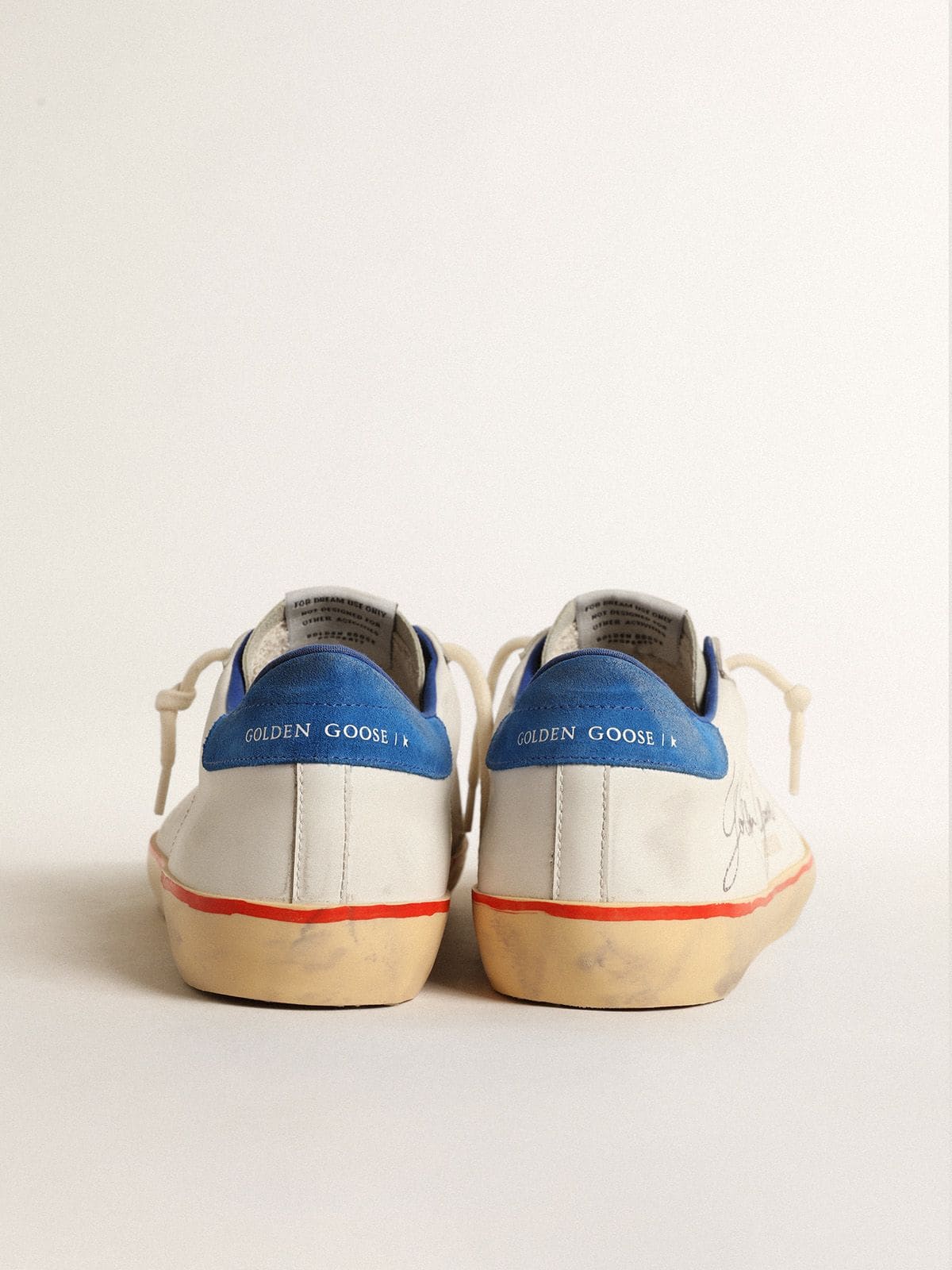 Golden Goose Pánské Super-Star s perforovanou hvězdou a modrou semišovou patní záložkou