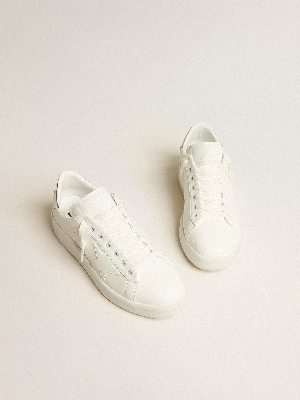 Golden Goose pánské Purestar z bio materiálů s bílou hvězdou a patním lemem se zrcadlovým efektem