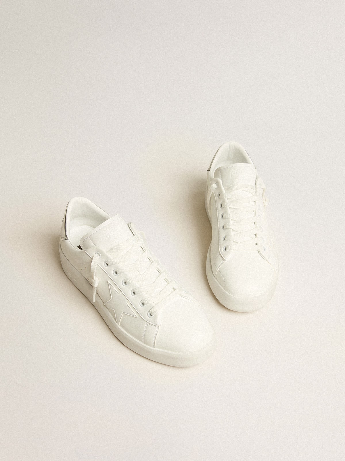 Golden Goose pánské Purestar z bio materiálů s bílou hvězdou a patním lemem se zrcadlovým efektem