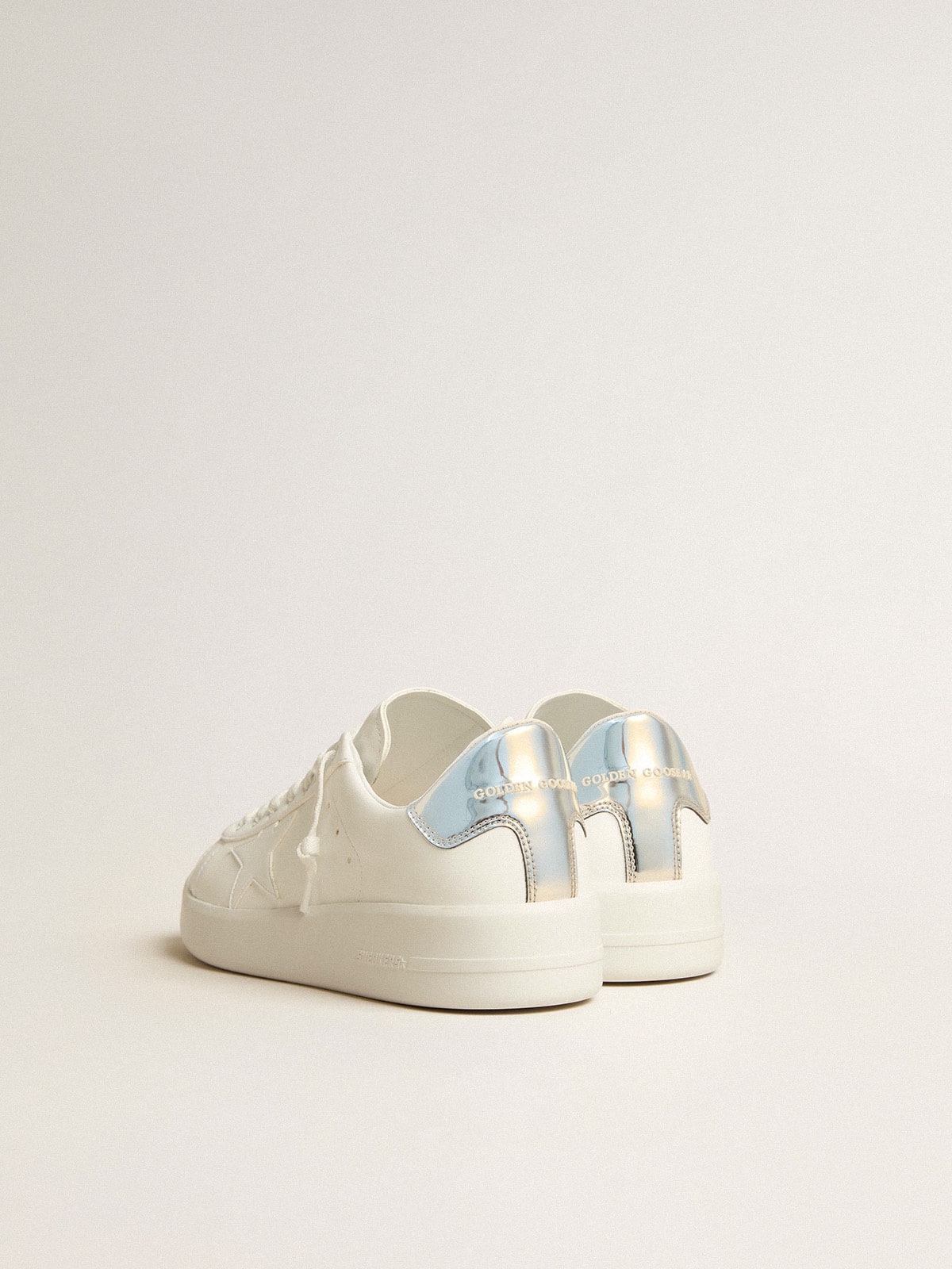 Golden Goose pánské Purestar z bio materiálů s bílou hvězdou a patním lemem se zrcadlovým efektem