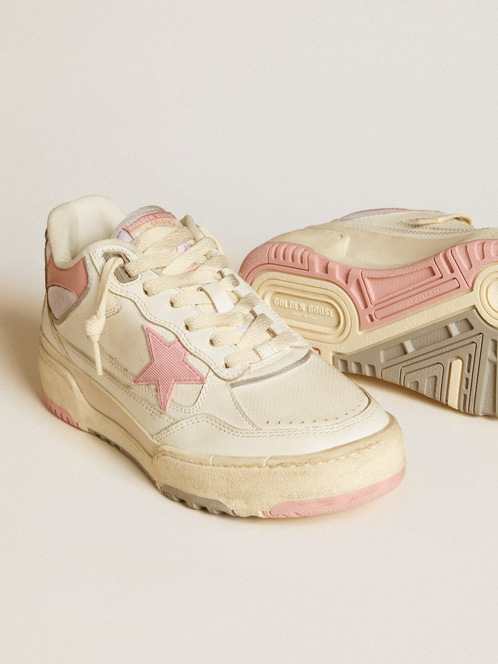 Golden Goose pánské Forty2 s růžovou hvězdou a bílou koženou patní částí