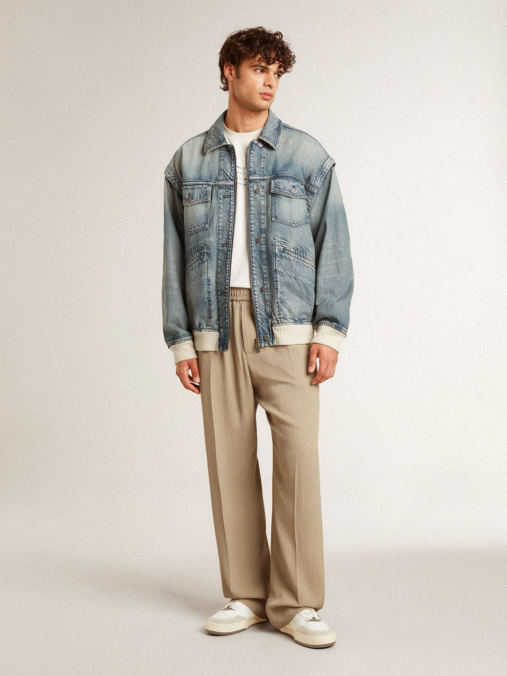 Golden Goose pánské Forty2 s růžovou hvězdou a bílou koženou patní částí