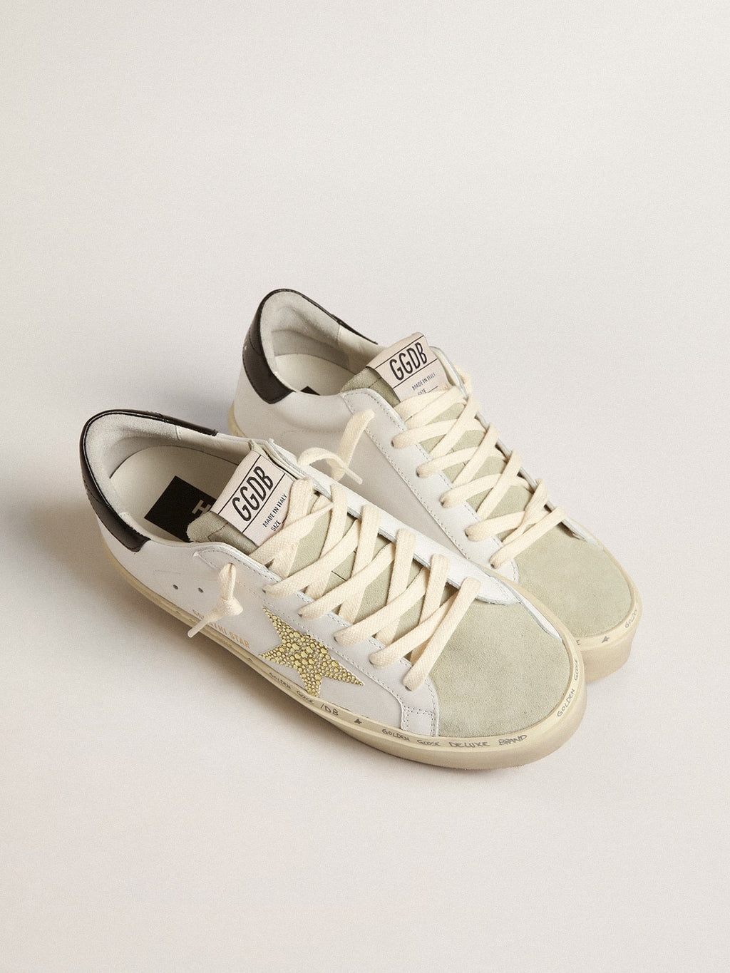 Golden Goose Hi Star se Swarovski krystalovou hvězdou a černou koženou patní záložkou