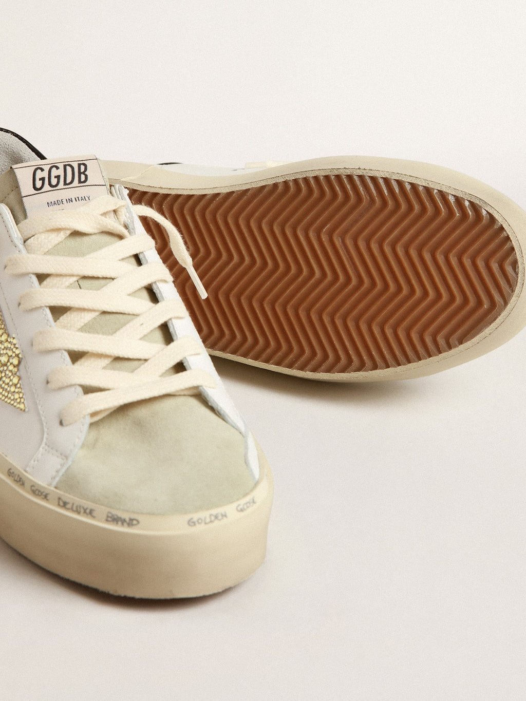 Golden Goose Hi Star se Swarovski krystalovou hvězdou a černou koženou patní záložkou