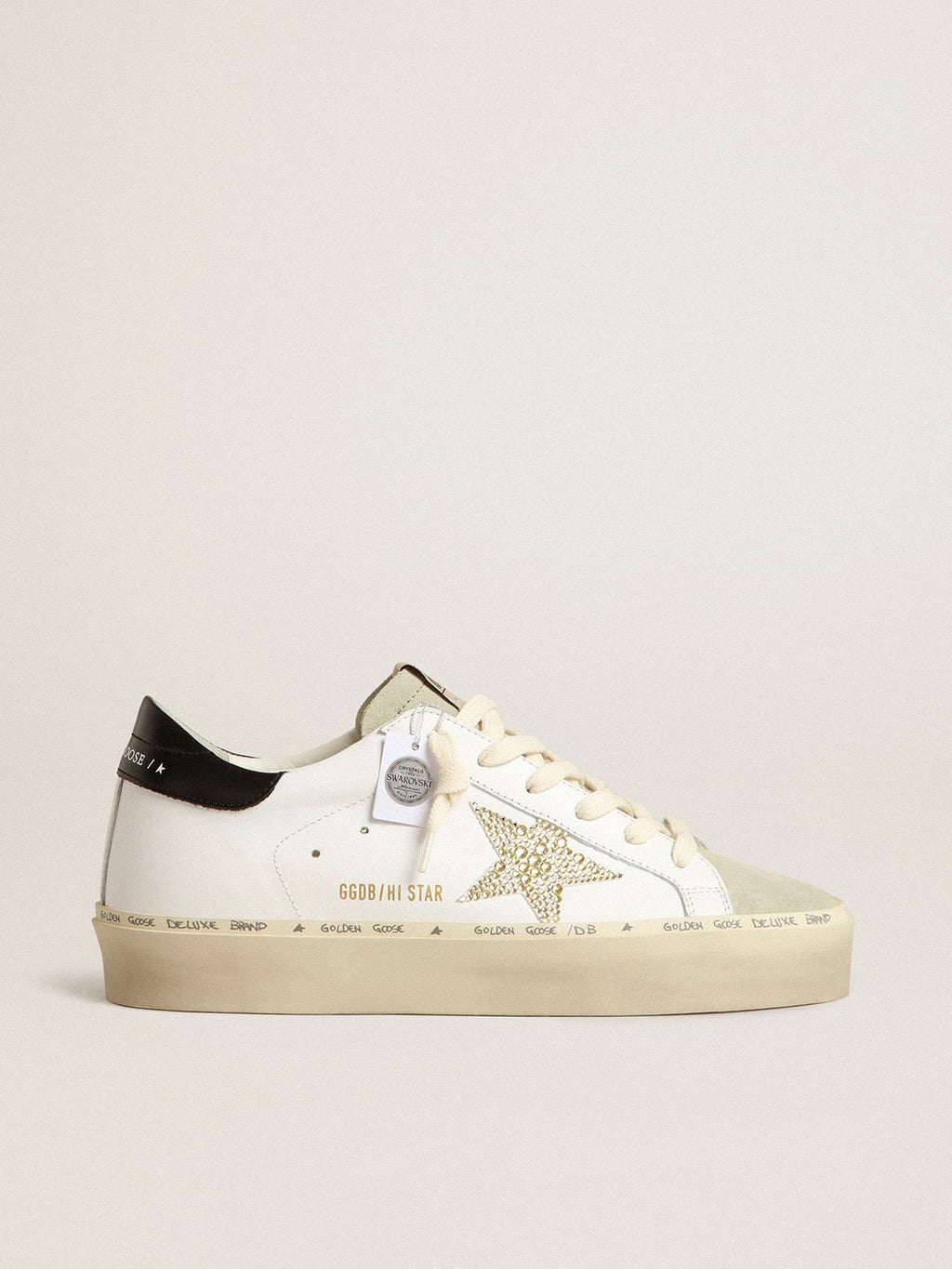 Golden Goose Hi Star se Swarovski krystalovou hvězdou a černou koženou patní záložkou