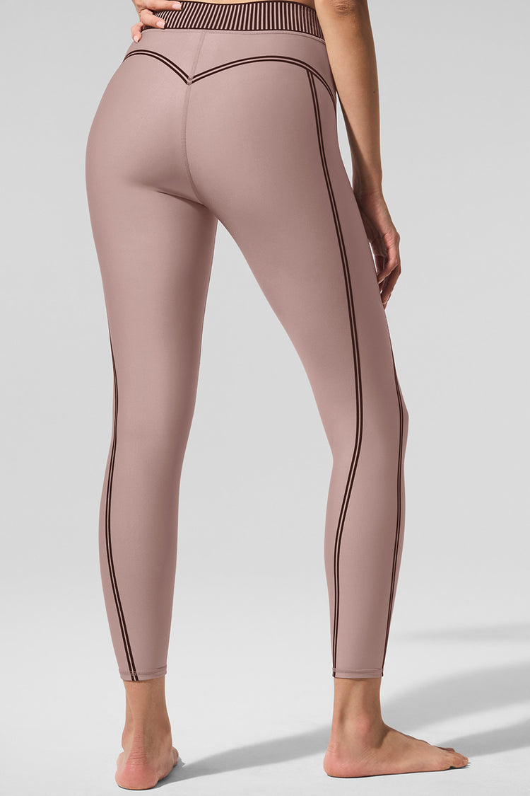 Alo Yoga Airlift High-Waist 7/8 Line Up Legging - béžovo-hnědá (taupe)