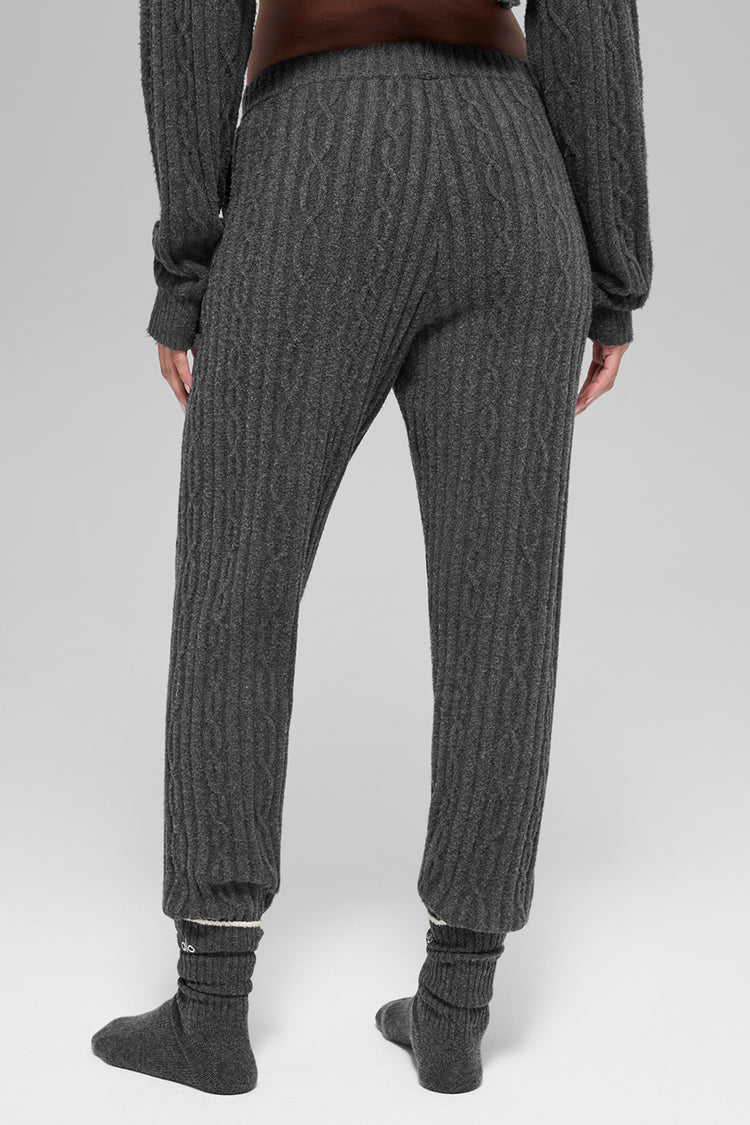 Alo Yoga Cable Knit Winter Bliss Pant - tmavě melírovaná šedá
