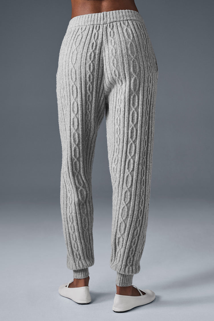 Alo Yoga Cable Knit Winter Bliss Pant - šedý melír