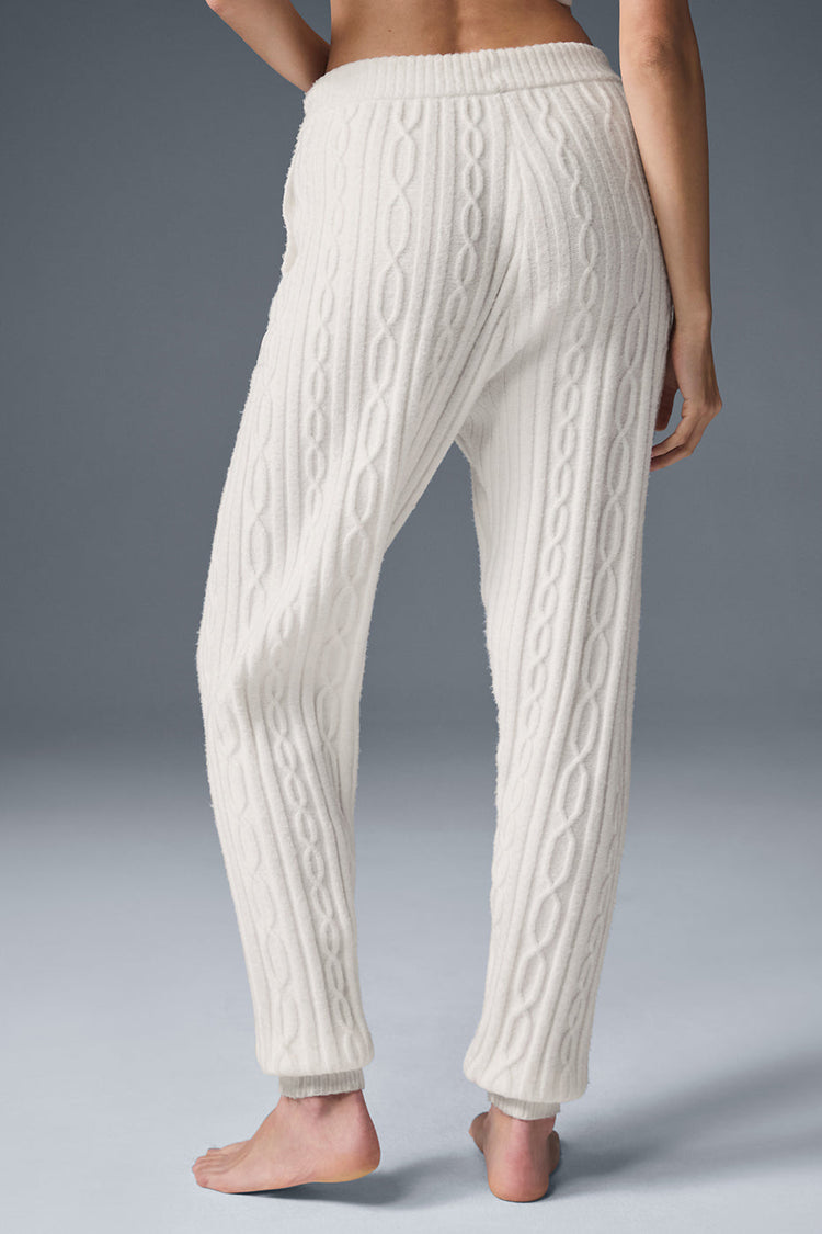 Alo Yoga Cable Knit Winter Bliss Pant - slonovinová