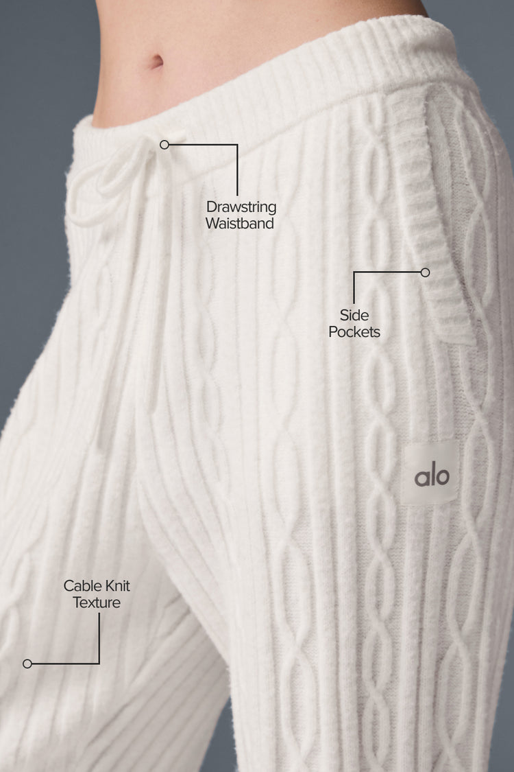 Alo Yoga Cable Knit Winter Bliss Pant - slonovinová