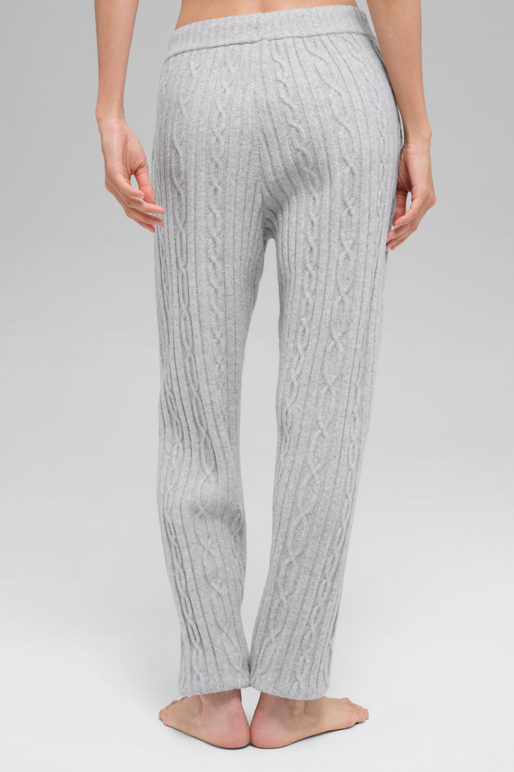 Alo Yoga Cable Knit Winter Bliss Pant - atletická melírovaná šedá