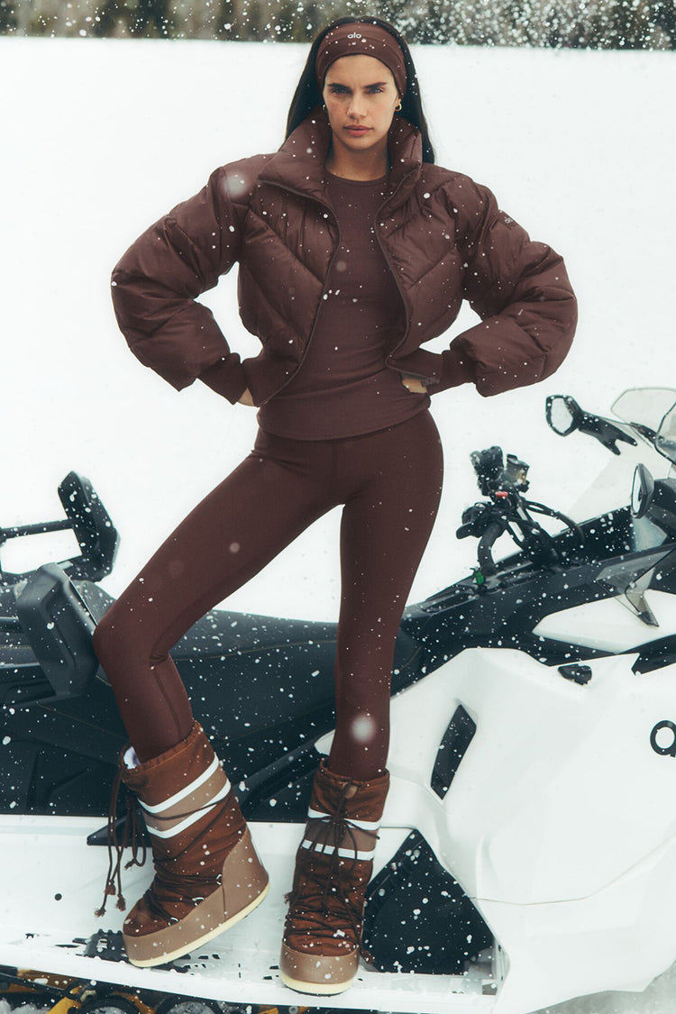 Alo Yoga 7/8 legíny Airlift s vysokým pasem – hnědá