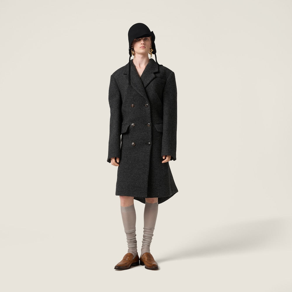 Miu Miu kabát z shetlandské vlny s dvojitým zapínáním