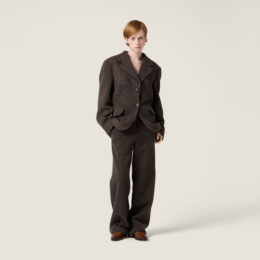 Miu Miu jednorozepínací lehké sako ze shetlandské vlny