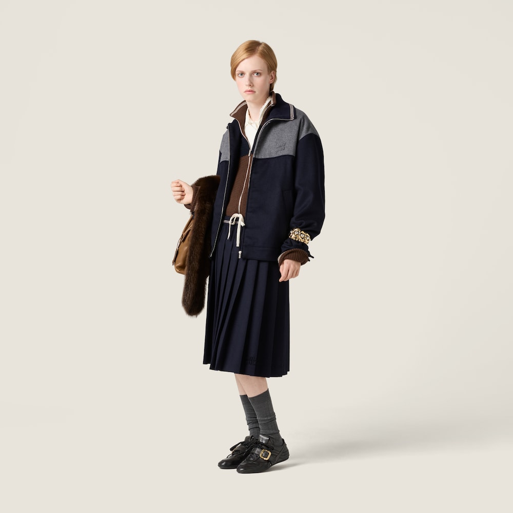 Miu Miu velurová midi-sukně