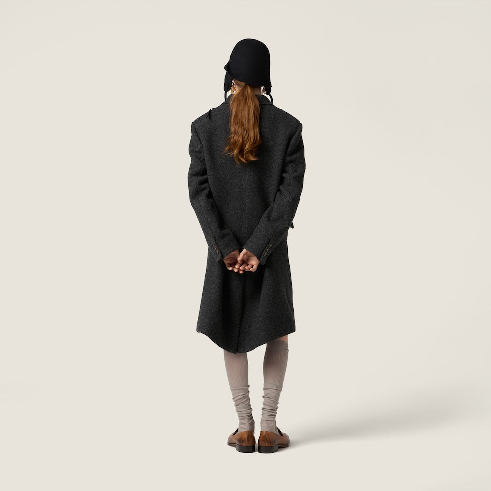 Miu Miu kabát z shetlandské vlny s dvojitým zapínáním