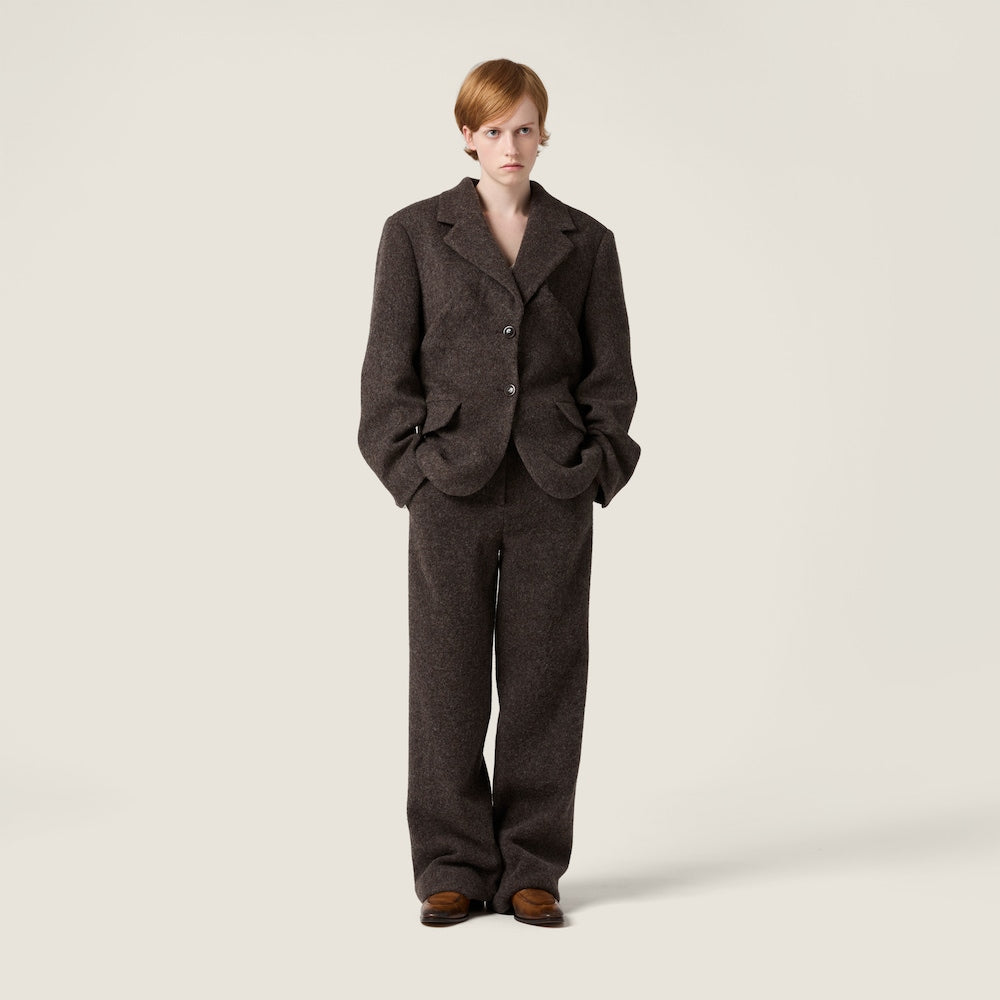 Miu Miu Light Shetland vlněné kalhoty