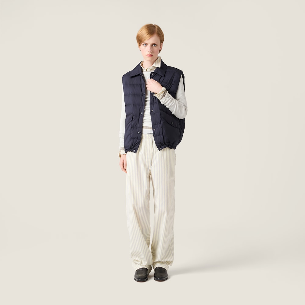 Miu Miu Technical pongé péřová vesta